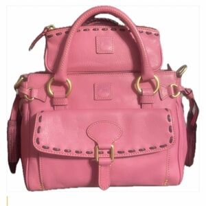 Dooney and Bourke Florentine Medium Pocket Satchel and Cosmetic Case in PINK